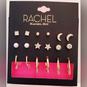 Rachel Roy Gold and Silver Earring Sets. 9 Pairs.
